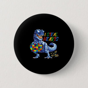 Ich stehle Herz Puzzle Autismus Bewusstsein Dinosa Button