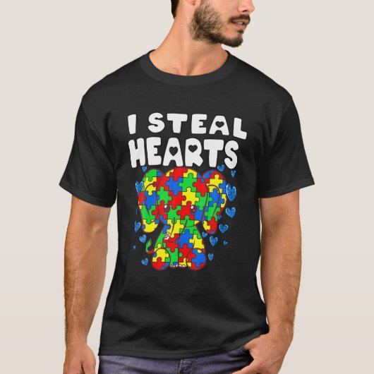 Ich stehle Herz Puzzle Autismus Bewusstsein Niedli T-Shirt (Vorderseite)