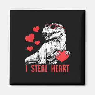 Ich stehle Herz T-rex Dinosaurier Valentine Kids B Magnet