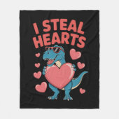 Ich stehle Herz T Rex Dinosaurier Valentinstag Fleecedecke (Vorderseite)