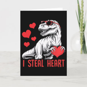 Ich stehle Herz T-Rex Dinosaurier Valentinstag Kin Karte