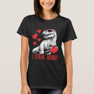 Ich stehle Herz T-Rex Dinosaurier Valentinstag Kin T-Shirt