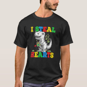 Ich stehle Herz Trex Dinosaur Autismus Bewusstsein T-Shirt