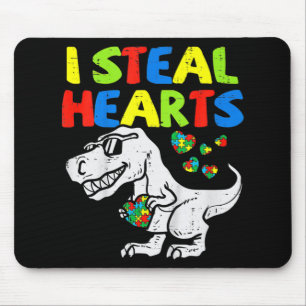 Ich stehle Herz Trex Dinosaur Kinder Jungen Autism Mousepad