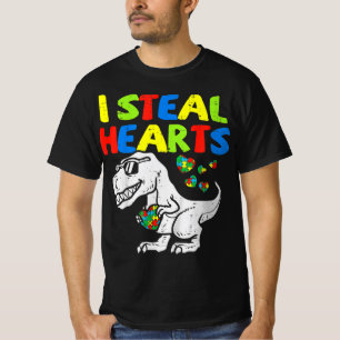 Ich stehle Herz Trex Dinosaur Kinder Jungen Autism T-Shirt