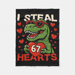 Ich stehle Herzen 67 Lustiger Valentins-T-Rex-Dino Fleecedecke