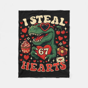 Ich stehle Herzen 67 Lustiger Valentins-T-Rex-Dino Fleecedecke