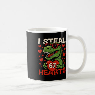 Ich stehle Herzen 67 Lustiger Valentins-T-Rex-Dino Kaffeetasse