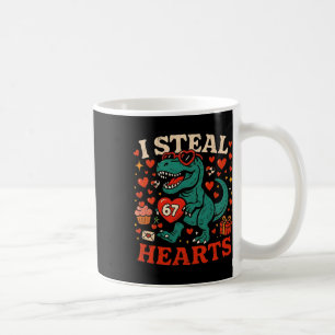 Ich stehle Herzen 67 Lustiger Valentins-T-Rex-Dino Kaffeetasse