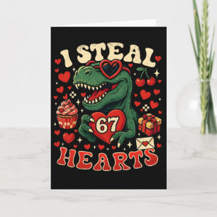Ich stehle Herzen 67 Lustiger Valentins-T-Rex-Dino Karte
