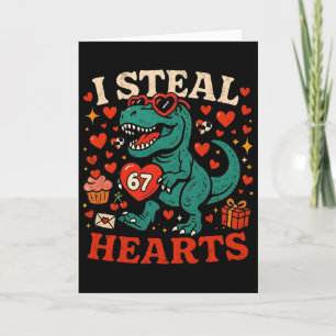 Ich stehle Herzen 67 Lustiger Valentinstag T-Rex D Karte