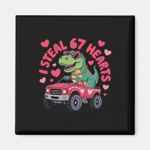 Ich stehle Herzen 67 T-Rex Valentinstag Lustig 6 7 Magnet
