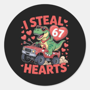 Ich stehle Herzen 67 Valentinstag 67 Meme 6 7 T-re Runder Aufkleber