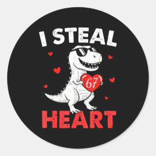 Ich stehle Herzen 67 Valentinstage für Jungen Mädc Runder Aufkleber
