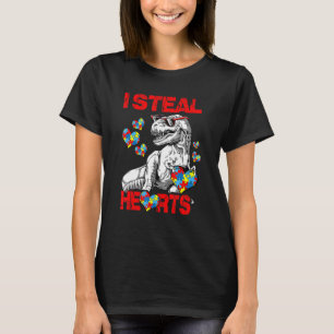 Ich stehle Herzen Autismus-Bewusstsein T Rex Dinos T-Shirt