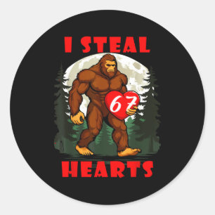 Ich stehle Herzen Bigfoot Lustiges Wildtier Liebe Runder Aufkleber