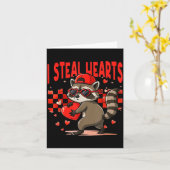 Ich stehle Herzen Design Waschbär Valentinstag Ret Karte (Gelbe Blume)