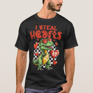 Ich stehle Herzen Dinosaurier 67 Valentinstag Humo T-Shirt