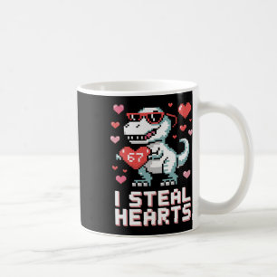 Ich stehle Herzen Lustiger T-Rex Dinosaurier Valen Kaffeetasse