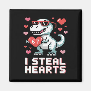 Ich stehle Herzen Lustiger T-Rex Dinosaurier Valen Magnet