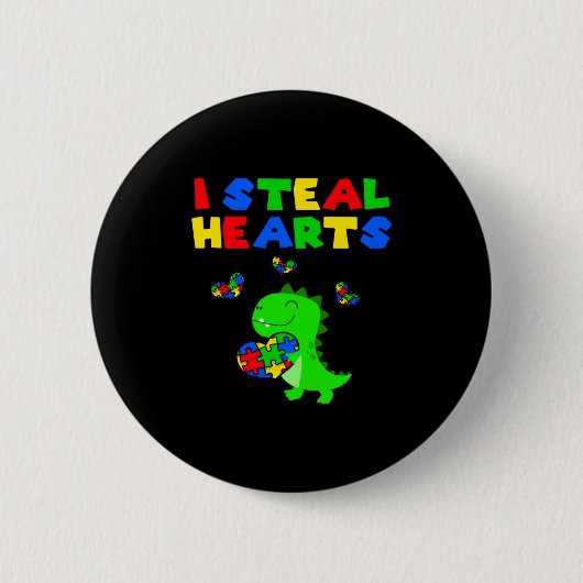 Ich stehle Herzen Puzzle Monat der Aufklärung über Button (Vorderseite)