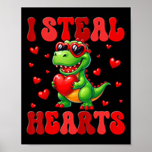 Ich stehle Herzen Süßer Dinosaurier Herz Valentins Poster
