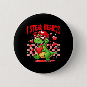 Ich stehle Herzen T-Rex Dino von Jungen Valentinst Button