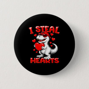Ich stehle Herzen T Rex Dinosaurier Junge Valentin Button