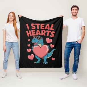 Ich stehle Herzen T Rex Dinosaurier Valentinstag Fleecedecke