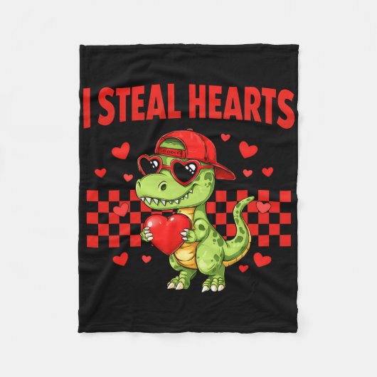 Ich stehle Herzen Valentinstag Dinosaurier Süße Li Fleecedecke (Vorderseite)