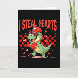 Ich stehle Herzen Valentinstag Jungen Kinder Dinos Karte