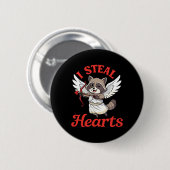 Ich stehle Herzen Waschbär Cupid Valentinstag Lust Button (Vorne & Hinten)