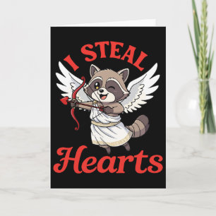 Ich stehle Herzen Waschbär Cupid Valentinstag Lust Karte