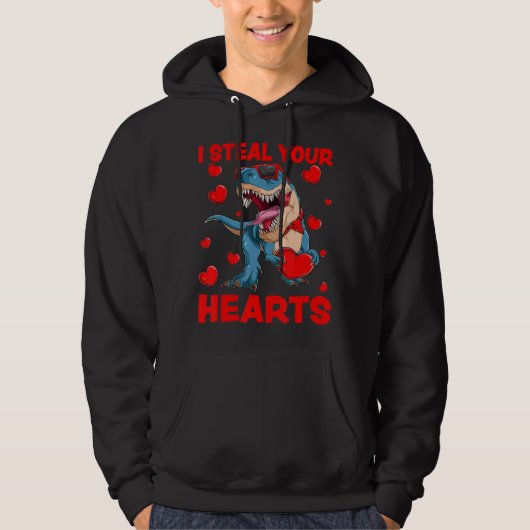 Ich stehle Ihr Herz T-Rex Lover Dinosaurier Valent Hoodie (Vorderseite)