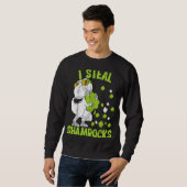 Ich stehle Kleeblätter am Patricktag Dinosaurier 5 Sweatshirt (Vorne ganz)