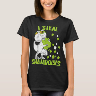 Ich stehle Kleeblätter am Patricktag Dinosaurier 5 T-Shirt
