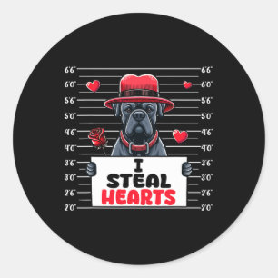 Ich stehle Niedlich Hearts Valentine's Day Cane Co Runder Aufkleber