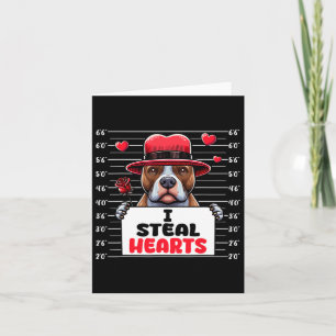 Ich stehle Niedlich Hearts Valentine's Day Pit Bul Karte