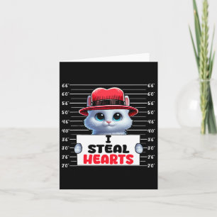 Ich stehle Niedlich Hearts Valentinstag Katze Eige Karte