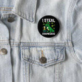 Ich stehle Shamrocks T Rex Dinosaur St Patrick's D Button (Beispiel)