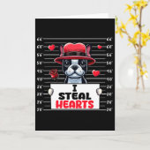 Ich stehle süße Herzen Valentinstag Boston Terrier Karte (Gelbe Blume)