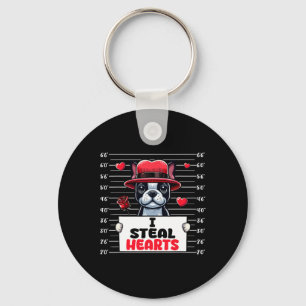 Ich stehle süße Herzen Valentinstag Boston Terrier Schlüsselanhänger