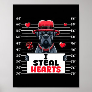 Ich stehle süße Herzen Valentinstag Cane Corso Bes Poster