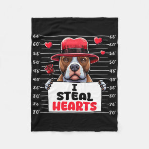 Ich stehle süße Herzen Valentinstag Pit Bull Besit Fleecedecke