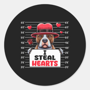 Ich stehle süße Herzen Valentinstag Pit Bull Besit Runder Aufkleber