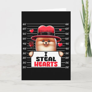 Ich stehle süße Herzen Valentinstag Pomeranian Bes Karte