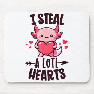 Ich stehle viele Herzen Kawaii Axolotl Lustig Vale Mousepad