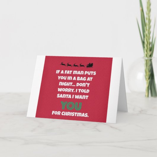 **ICH STELLE DAS MISTLETOE FÜR UNSERE CHRISTMAS** KARTE (Vorderseite)