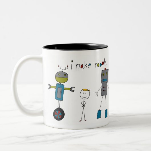 Ich stelle Roboter her (Jungen) Zweifarbige Tasse (Links)