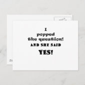 Ich stellte die Frage, und sie sagte ja Ankündigungspostkarte (Vorne/Hinten)